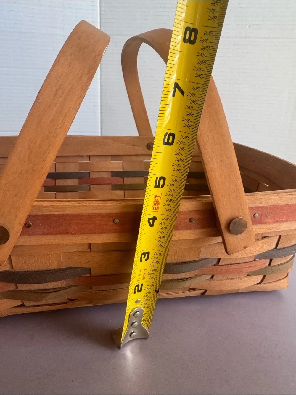 Longaberger Rectangular Woven Basket in Brown and Tan